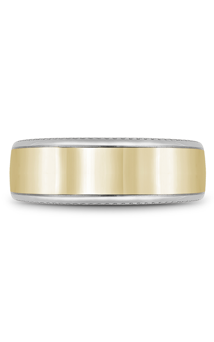 14K White Gold and 14K Yellow Gold Gents Wedding Band