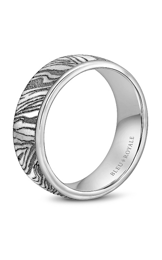 18K White Gold Gents Wedding Band