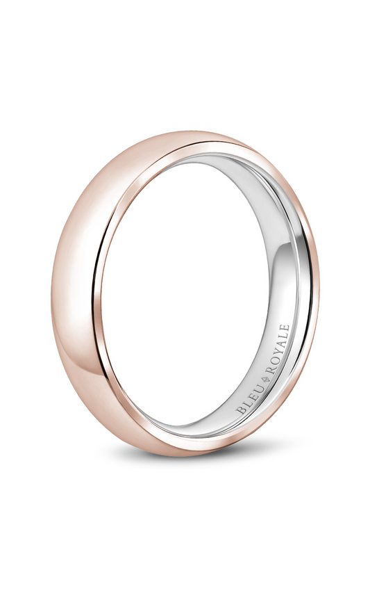 14K Rose Gold and 14K White Gold Gents Wedding Band