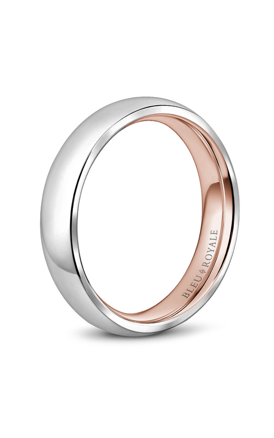 18K Rose Gold and 18K White Gold Gents Wedding Band
