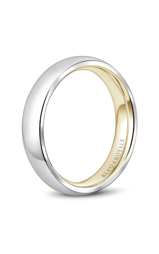 14K White Gold and 14K Yellow Gold Gents Wedding Band