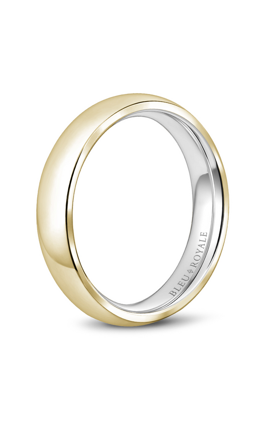 18K White Gold and 18K Yellow Gold Gents Wedding Band