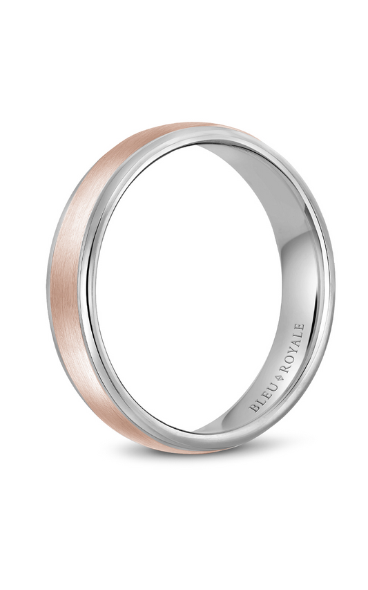 14K Rose Gold and 14K White Gold Gents Wedding Band