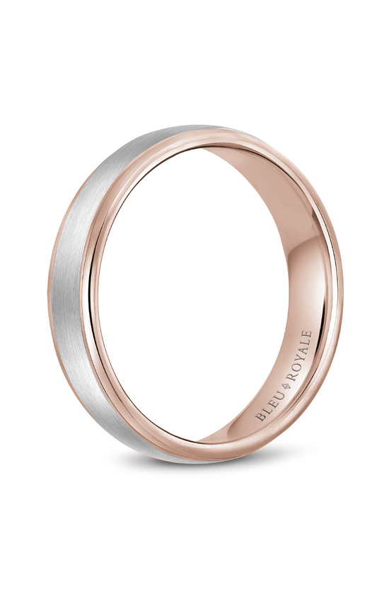18K Rose Gold and 18K White Gold Gents Wedding Band
