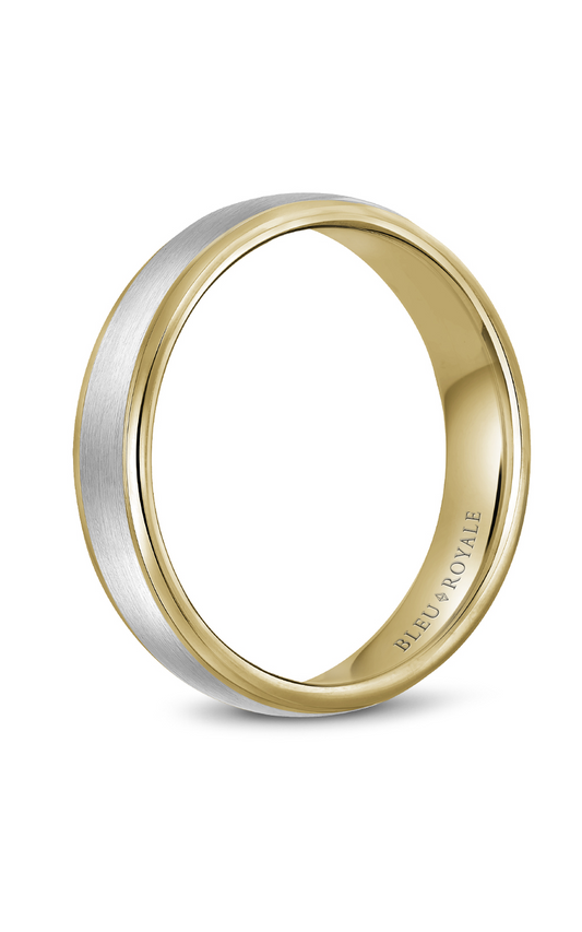 18K White Gold and 18K Yellow Gold Gents Wedding Band