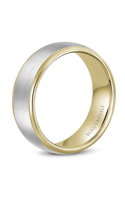 14K White Gold and 14K Yellow Gold Gents Wedding Band