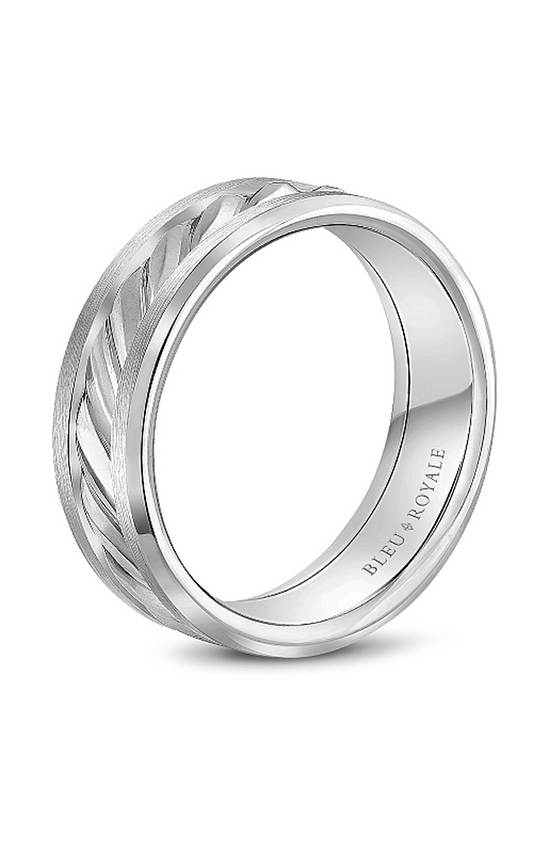 14K White Gold Gents Wedding Band