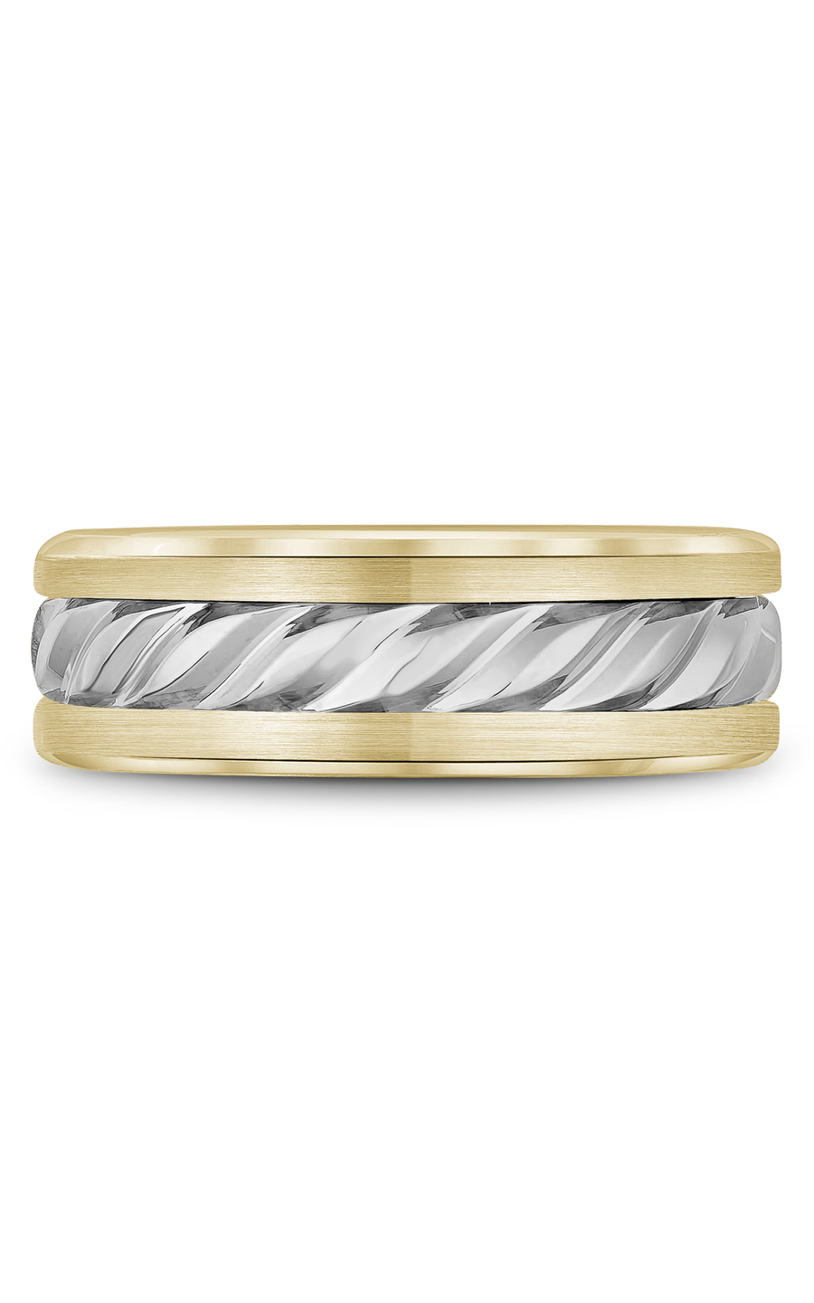 18K White Gold and 18K Yellow Gold Gents Wedding Band
