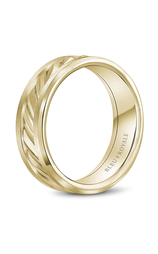 14K Yellow Gold Gents Wedding Band