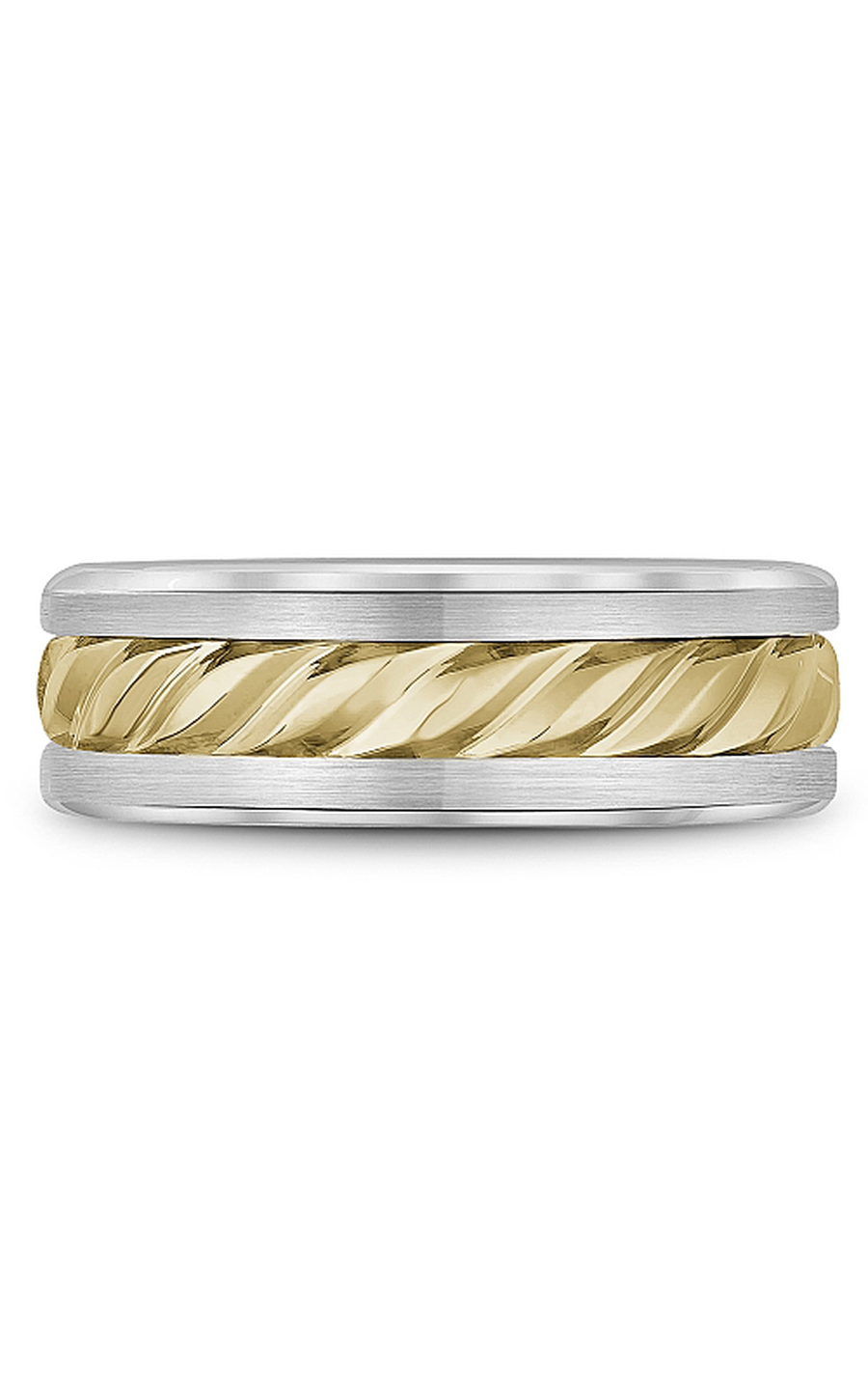 14K White Gold and 14K Yellow Gold Gents Wedding Band