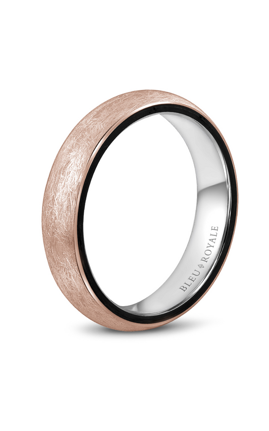 14K Rose Gold and 14K White Gold Gents Wedding Band