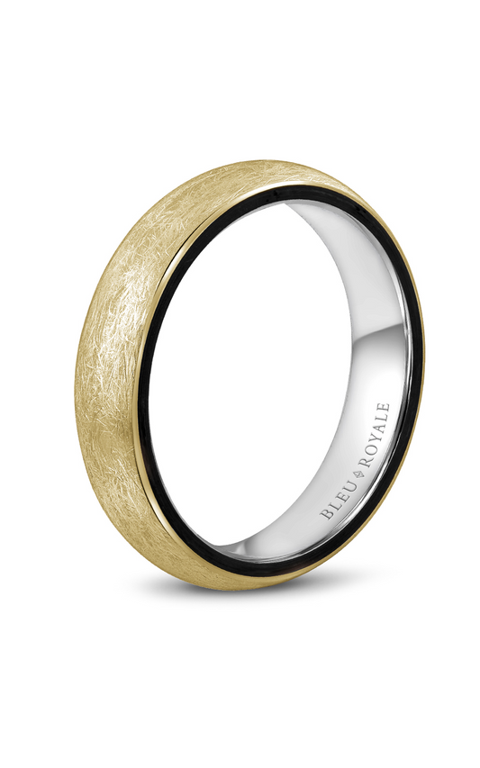 18K White Gold and 18K Yellow Gold Gents Wedding Band