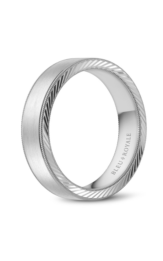 18K White Gold Gents Wedding Band