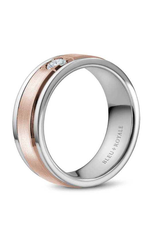 18K Rose Gold Gents Round Wedding Band