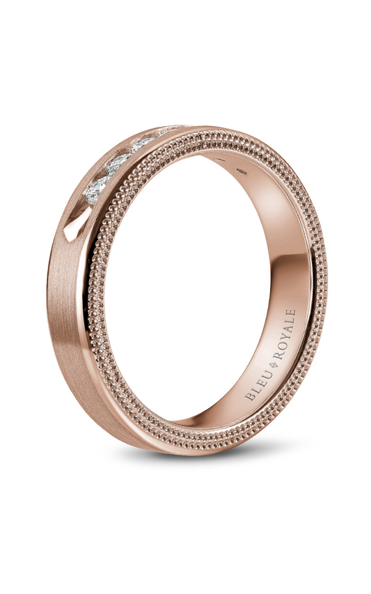 18K Rose Gold Gents Round Wedding Band