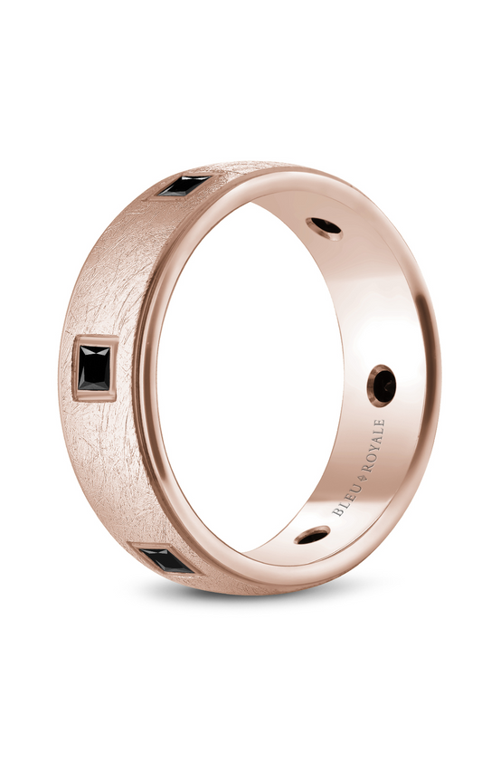 14K Rose Gold Gents Princess Wedding Band