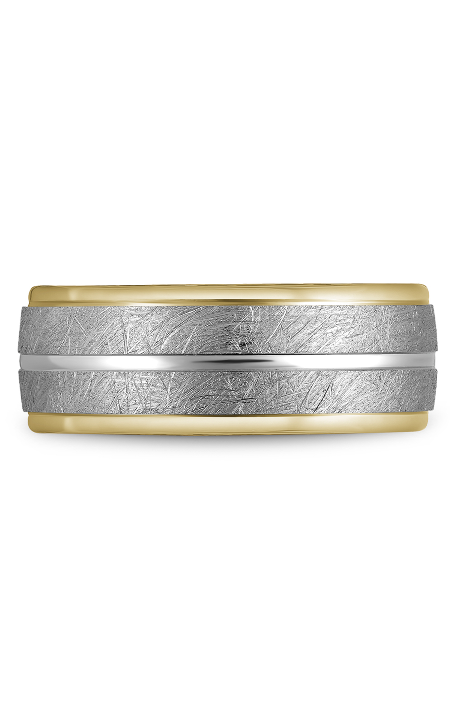 18K White Gold and 18K Yellow Gold Gents Wedding Band