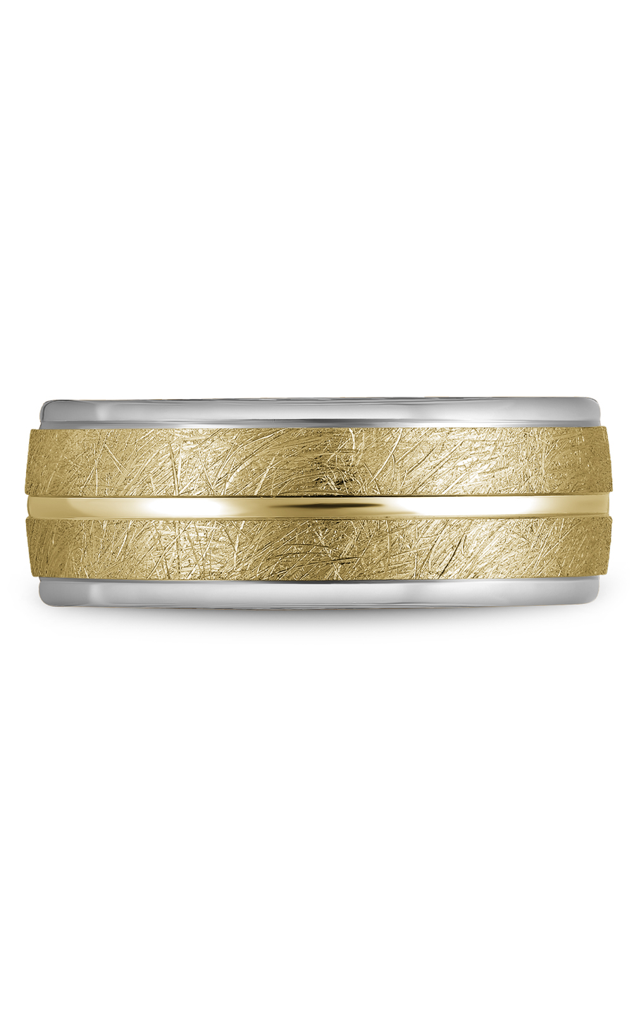 14K White Gold and 14K Yellow Gold Gents Wedding Band
