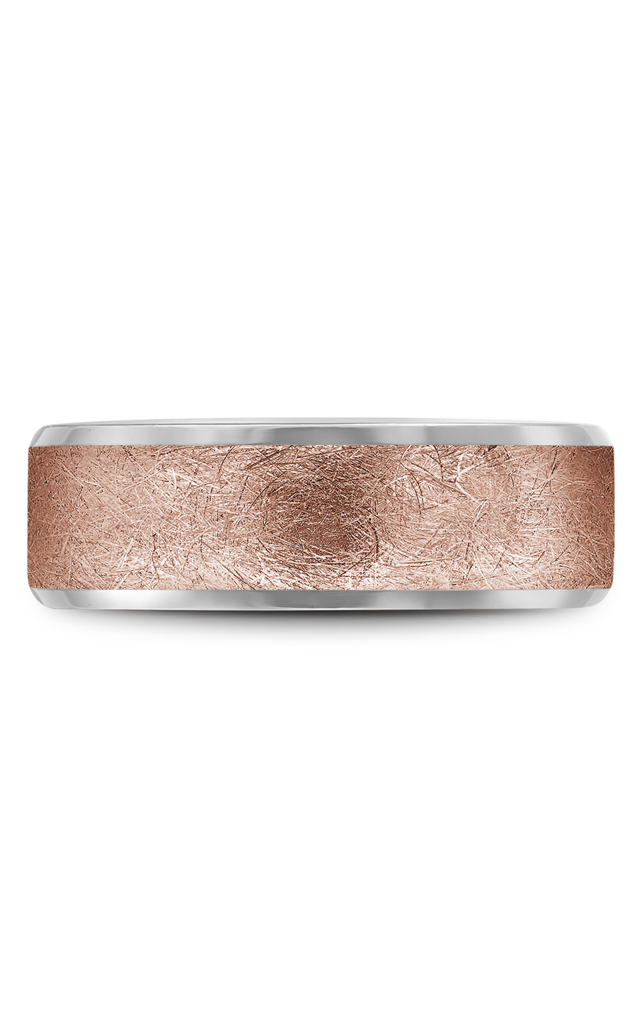 18K Rose Gold and 18K White Gold Gents Wedding Band