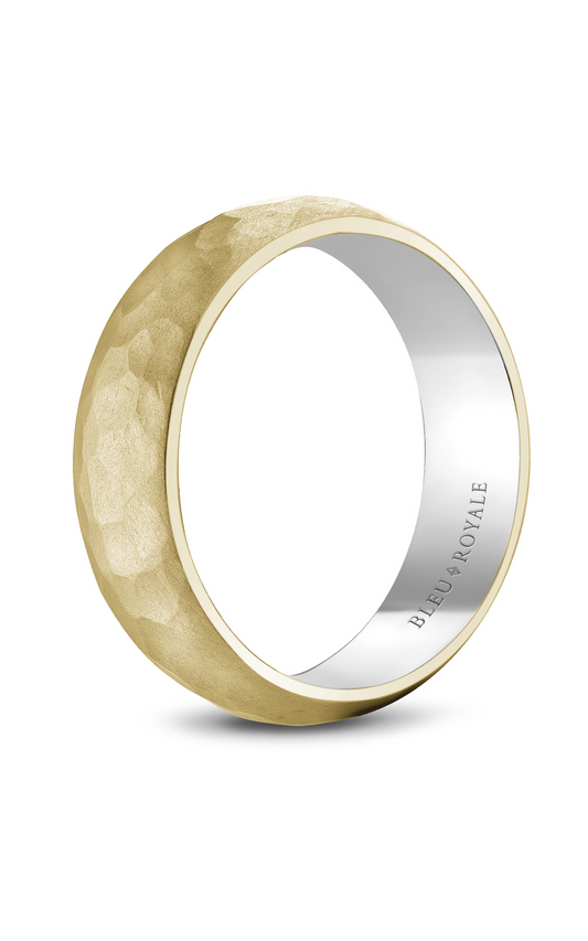 18K White Gold and 18K Yellow Gold Gents Wedding Band