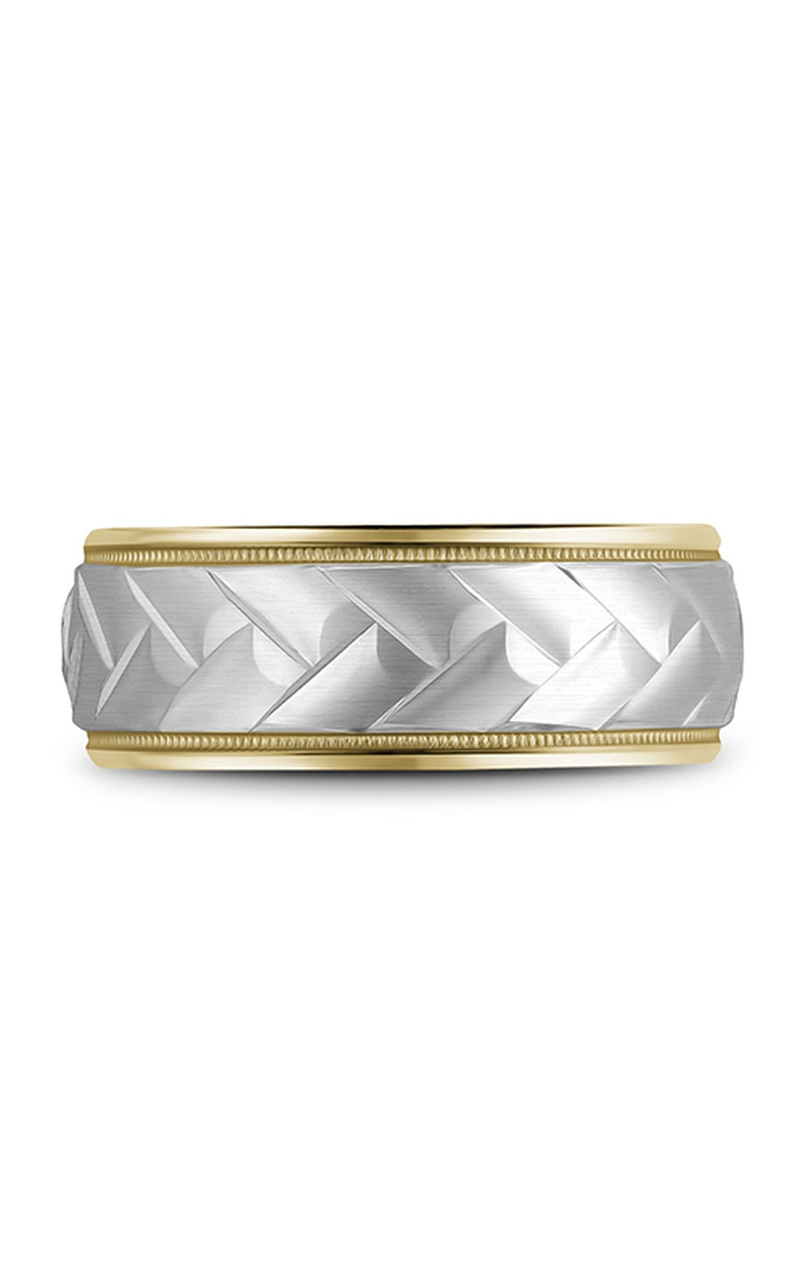 18K White Gold and 18K Yellow Gold Gents Wedding Band
