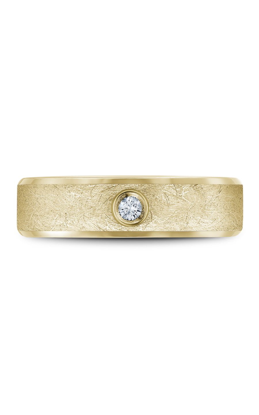 14K Yellow Gold Gents Round Wedding Band