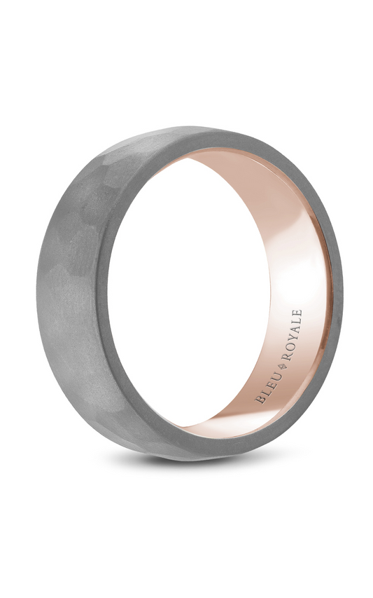 14K Rose Gold and Tantalum Gents Wedding Band