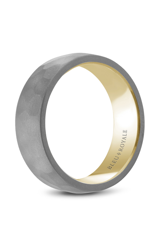 18K Yellow Gold and Tantalum Gents Wedding Band