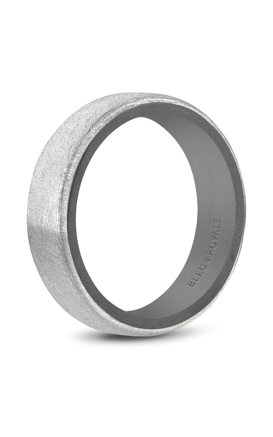 14K White Gold and Tantalum Gents Wedding Band