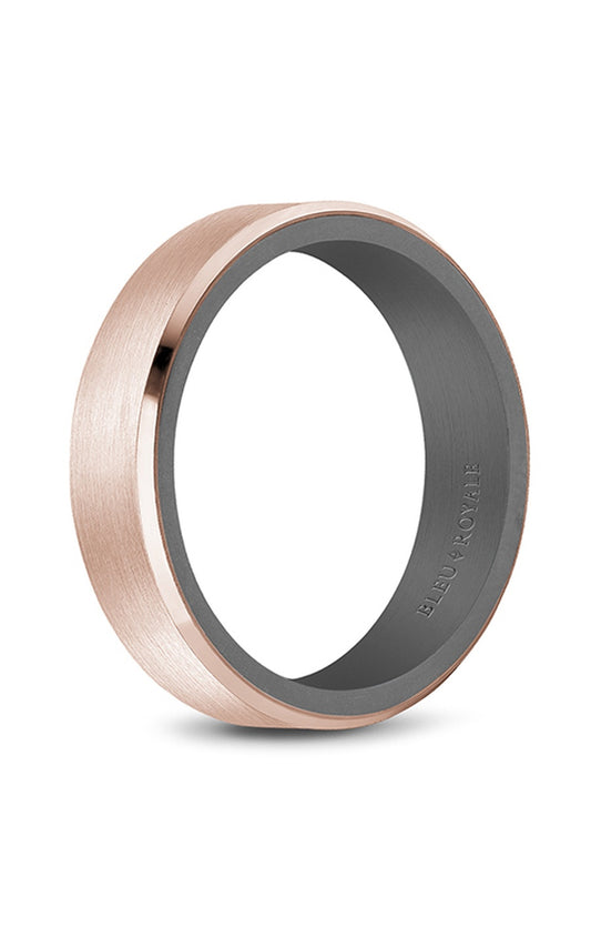 18K Rose Gold and Tantalum Gents Wedding Band
