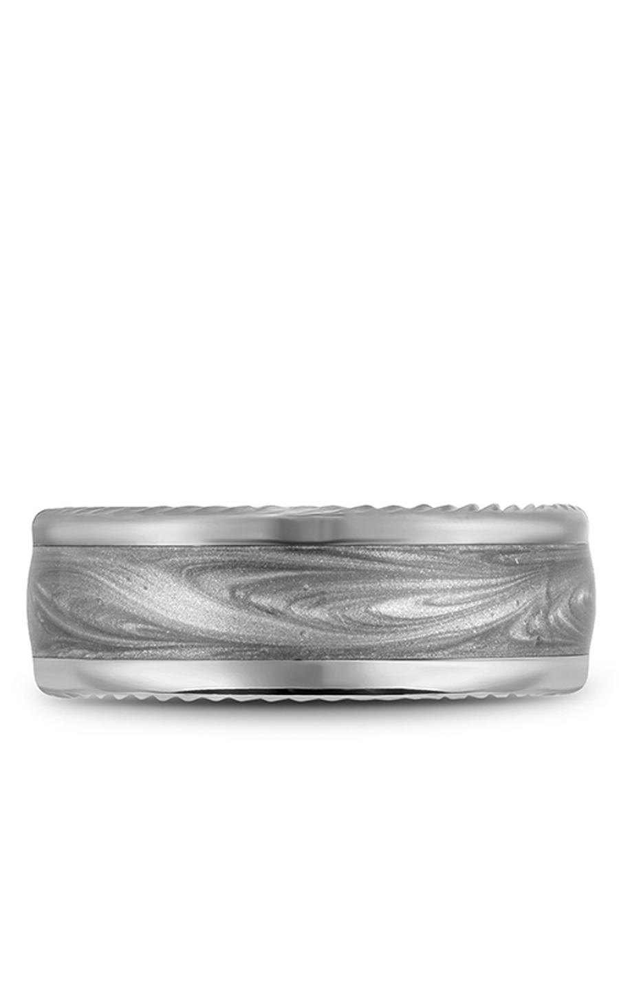 18K Gray Gold and 18K White Gold Gents Wedding Band