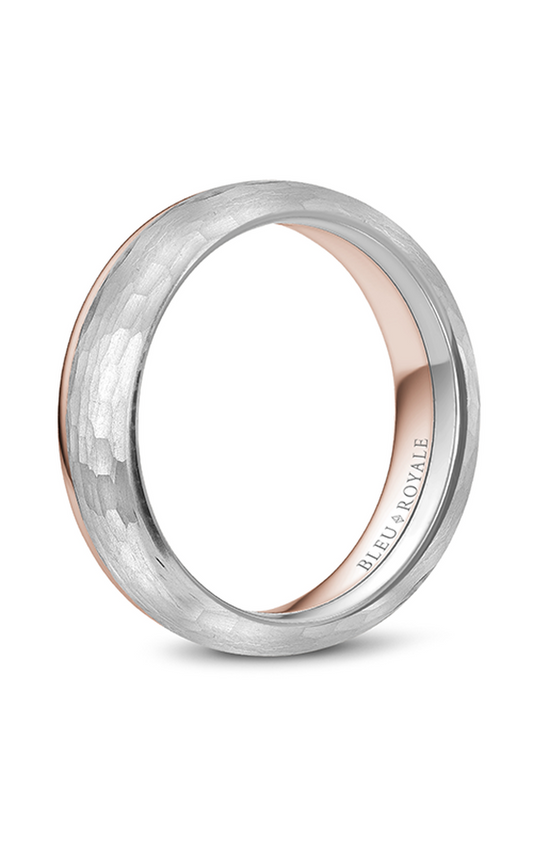 18K Rose Gold and 18K White Gold Gents Wedding Band