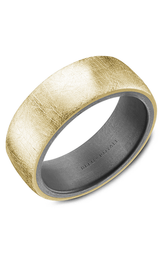14K Yellow Gold and Tantalum Gents Wedding Band