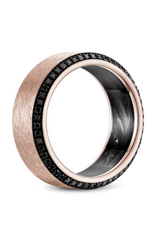 14K Rose Gold and Tantalum Gents Round Wedding Band