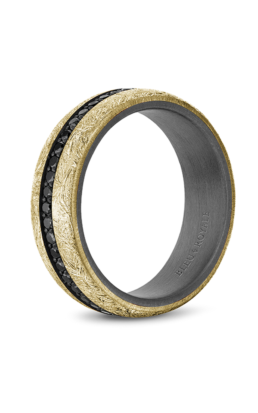 18K Yellow Gold and Tantalum Gents Round Wedding Band