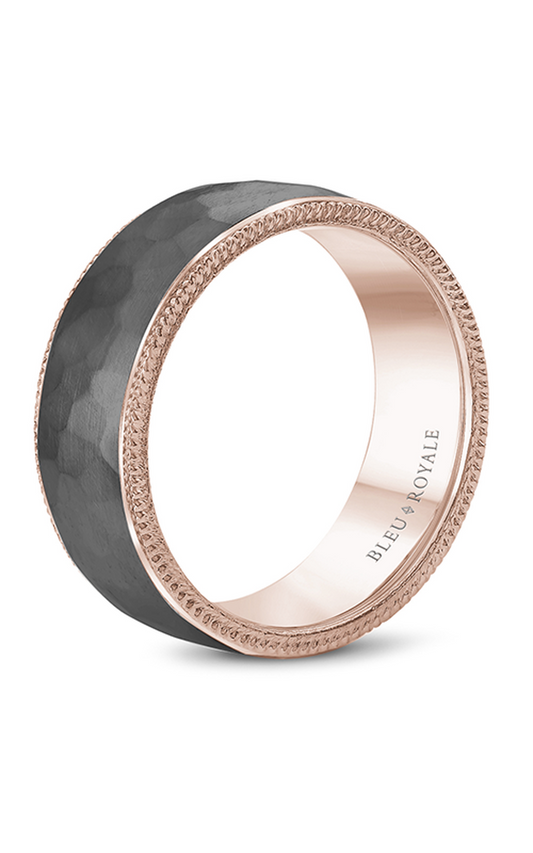 18K Rose Gold and Tantalum Gents Wedding Band