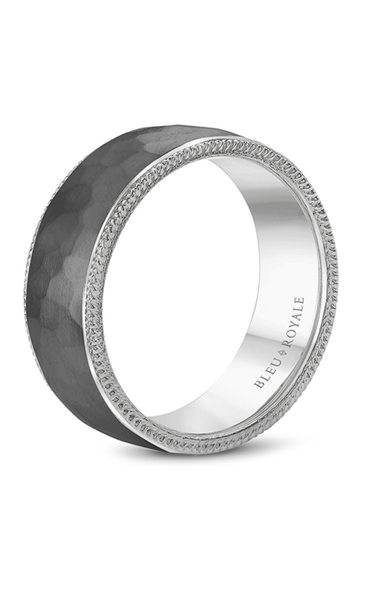 18K White Gold and Tantalum Gents Wedding Band