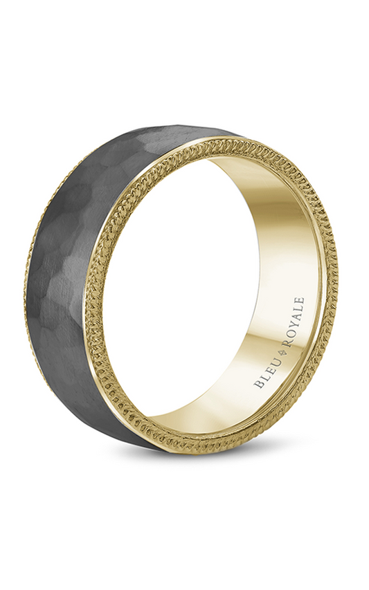 14K Yellow Gold and Tantalum Gents Wedding Band