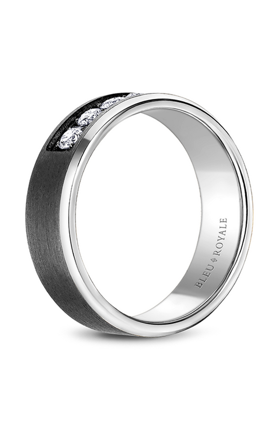 Platinum and Tantalum Gents Round Wedding Band