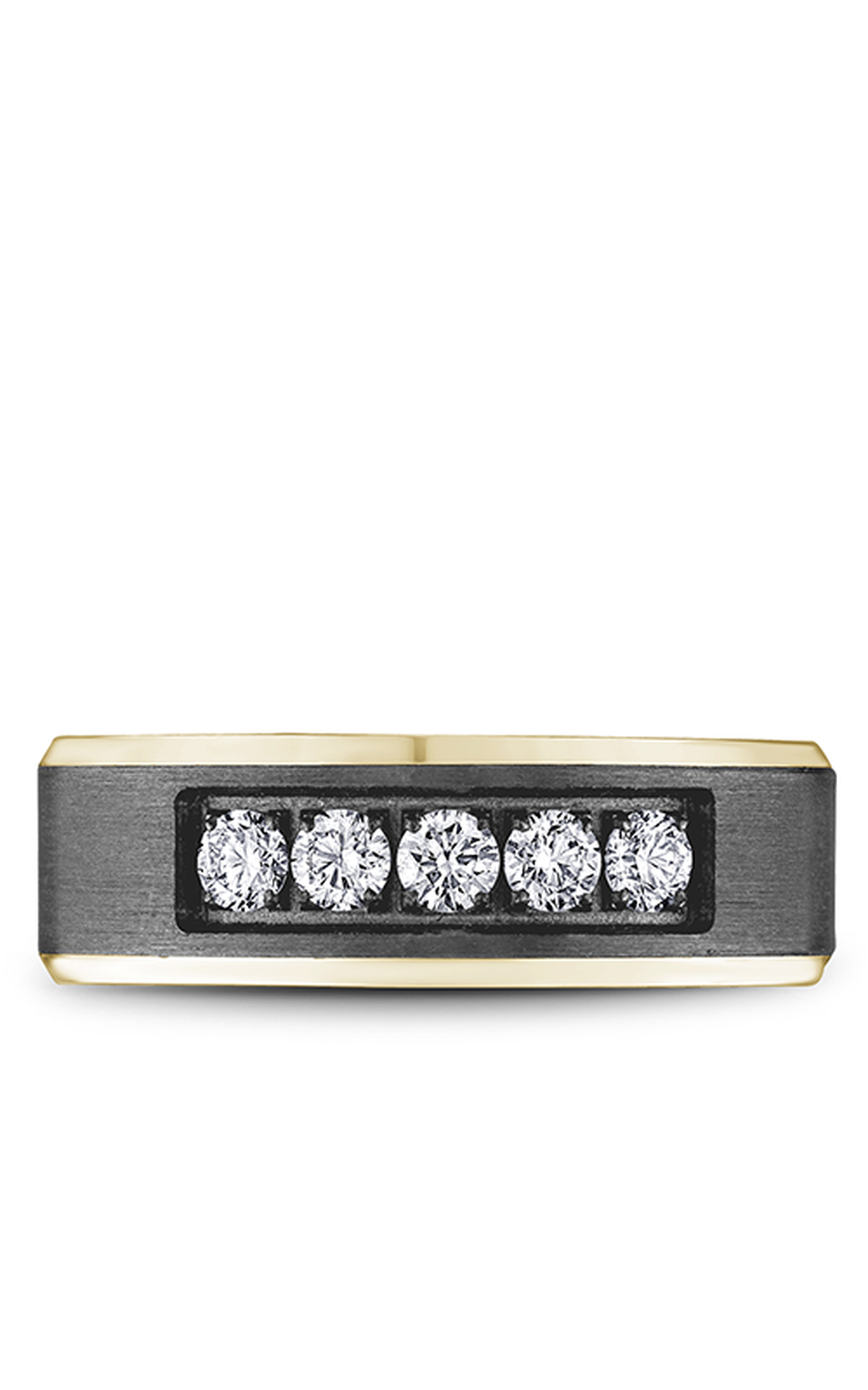 14K Yellow Gold and Tantalum Gents Round Wedding Band