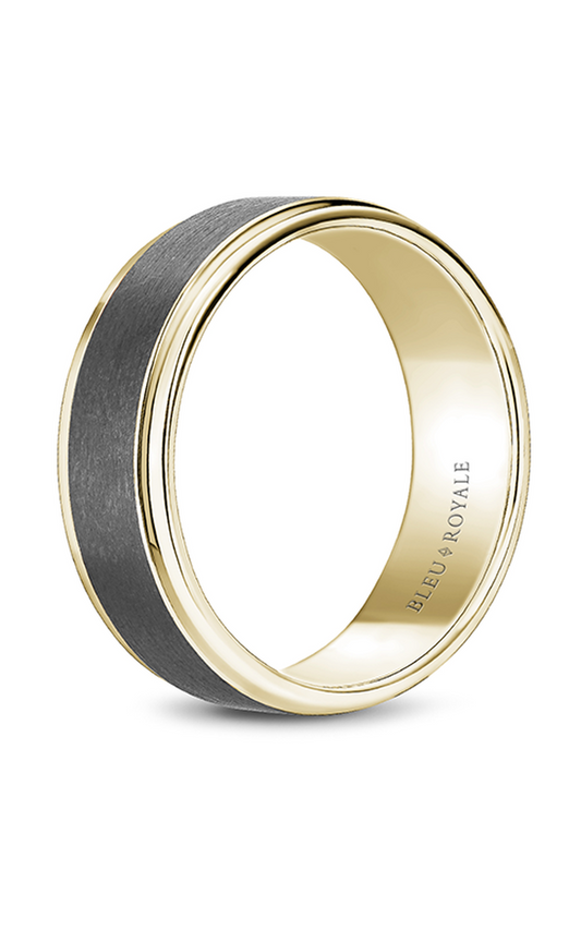 14K Yellow Gold and Tantalum Gents Wedding Band