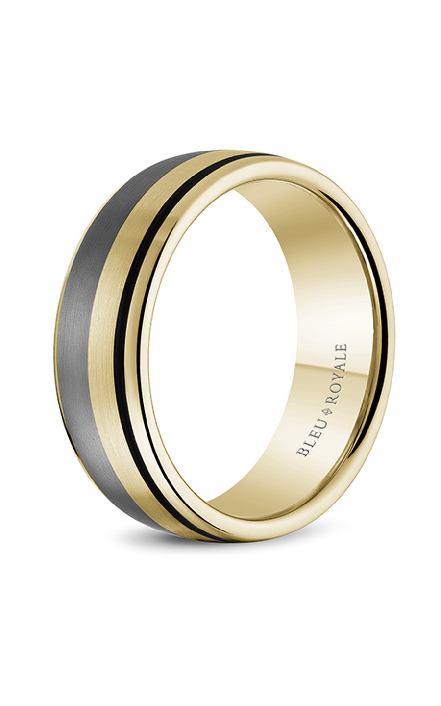 14K Yellow Gold, Tantalum, and Enamel Gents Wedding Band