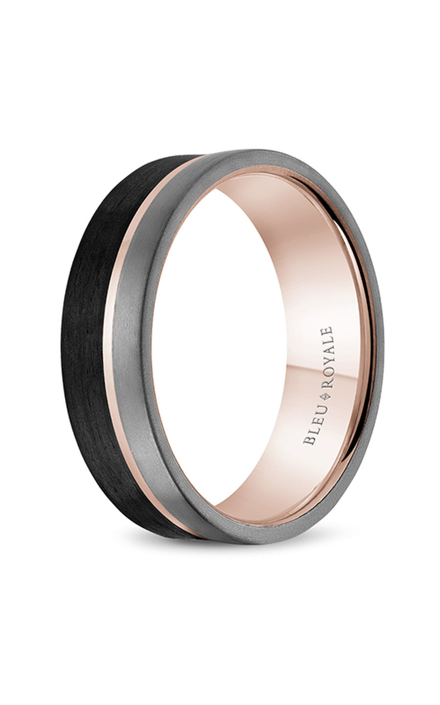 18K Rose Gold and Tantalum Gents Wedding Band