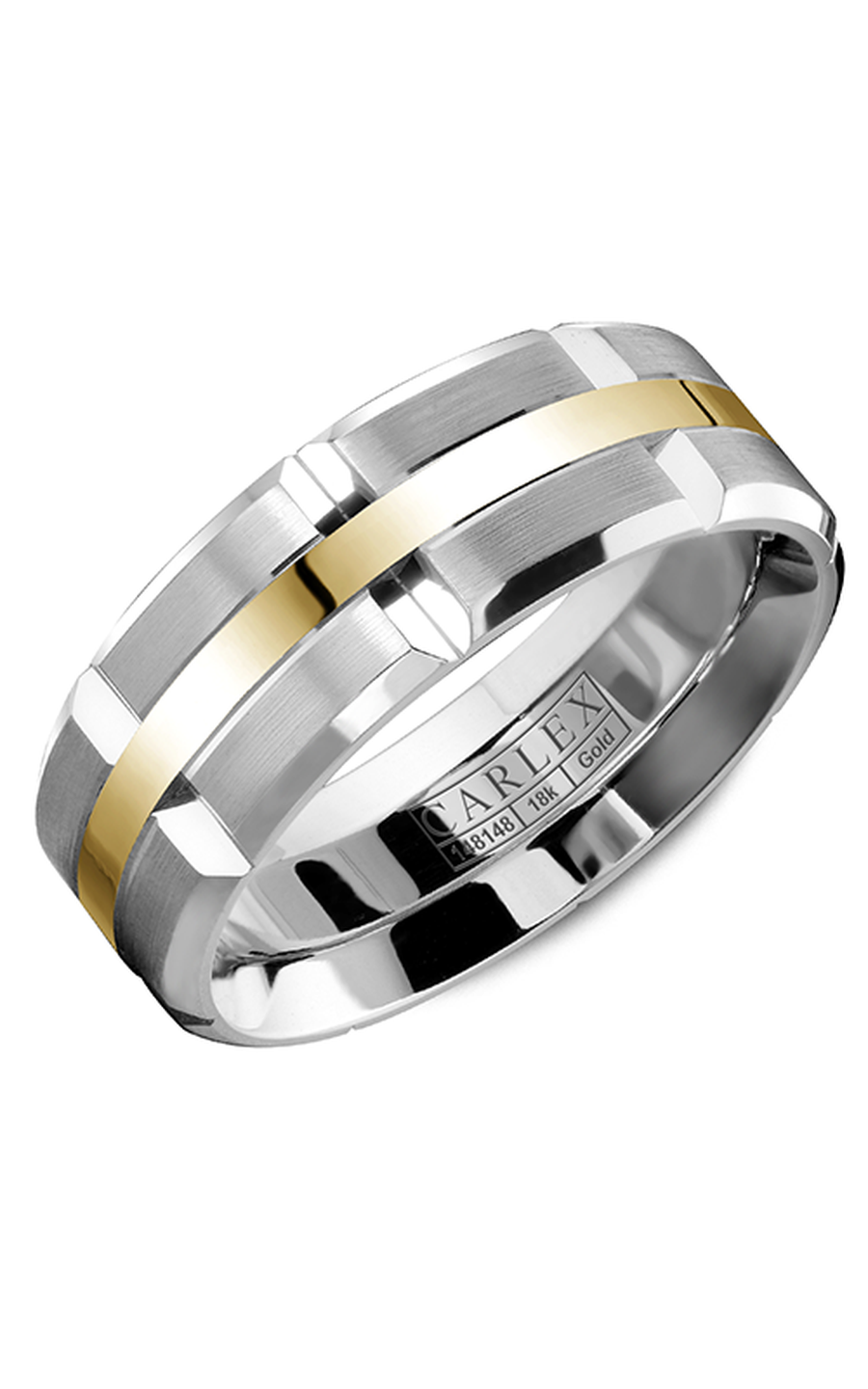 14K White Gold and 14K Yellow Gold Gents Wedding Band