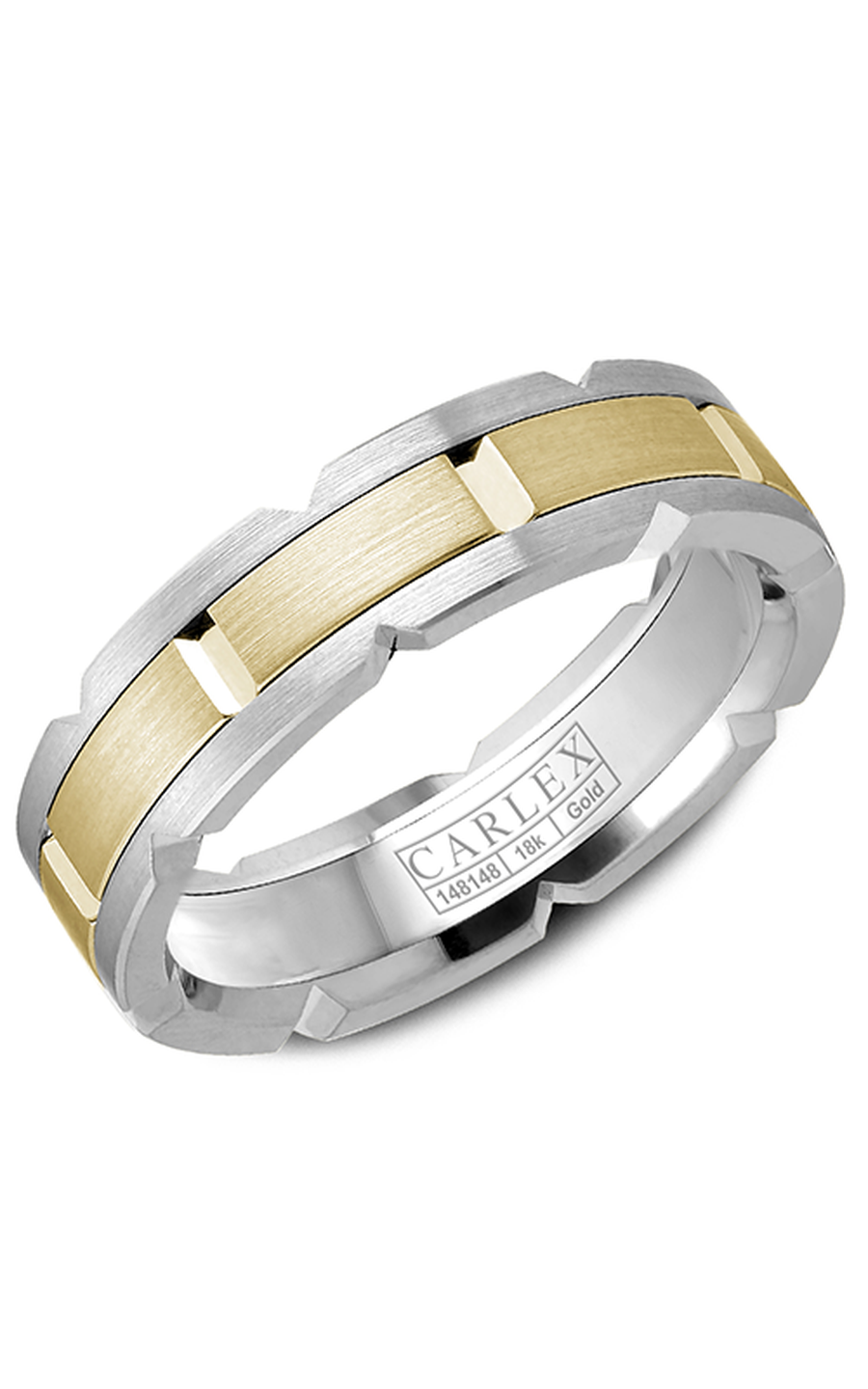 14K White Gold and 14K Yellow Gold Gents Wedding Band