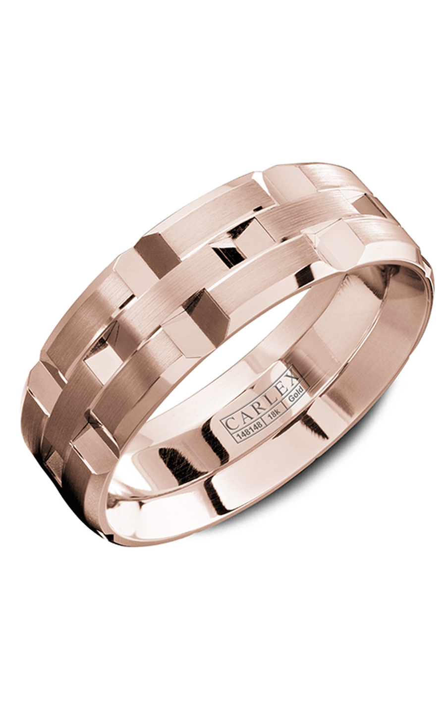 18K Rose Gold and 18K White Gold Gents Wedding Band