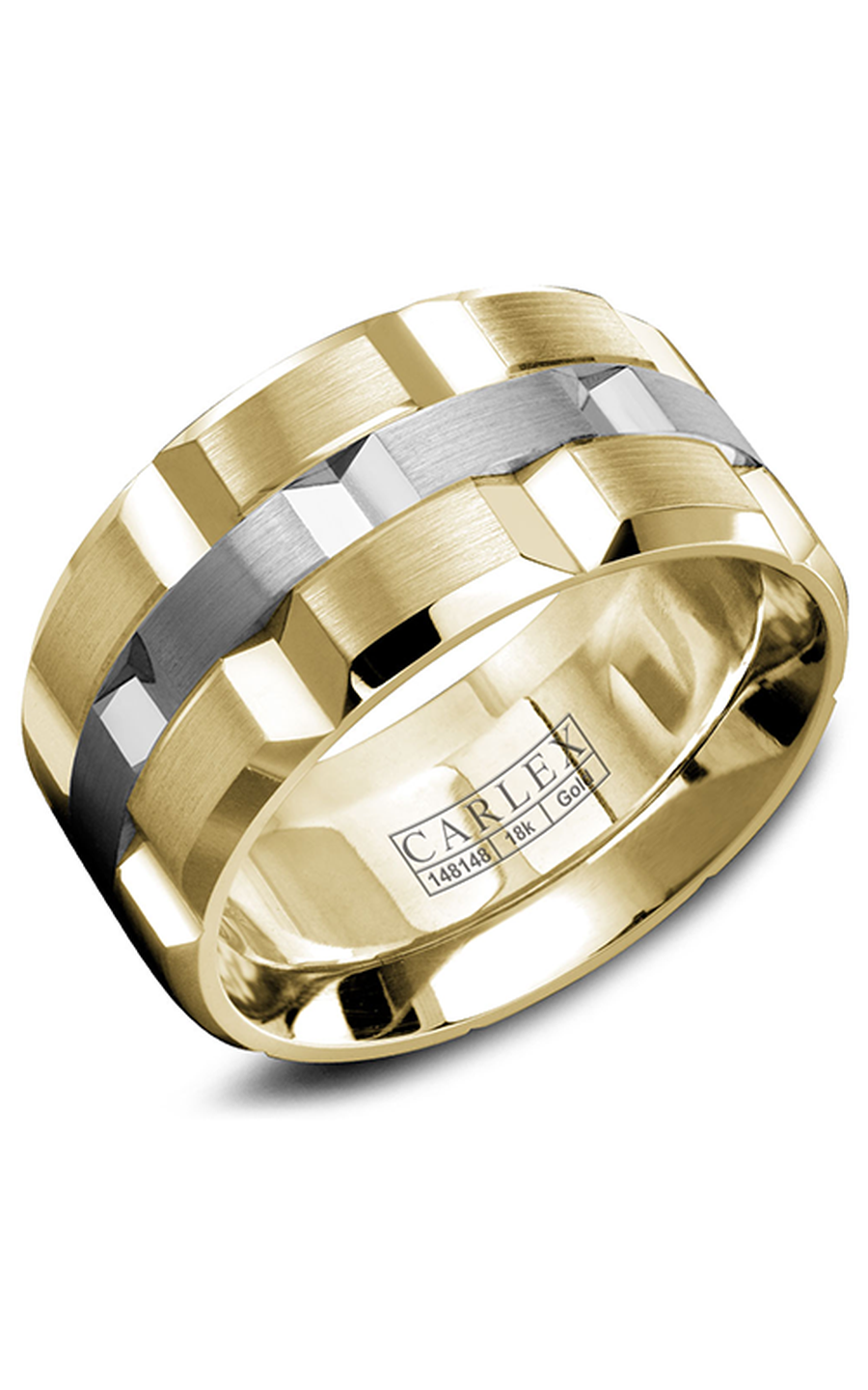 14K White Gold and 14K Yellow Gold Gents Wedding Band