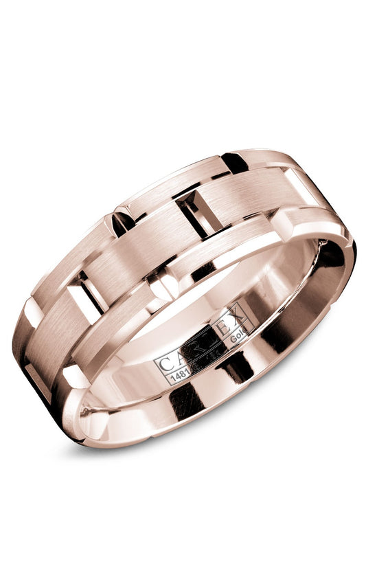 18K Rose Gold Gents Plain Wedding Band