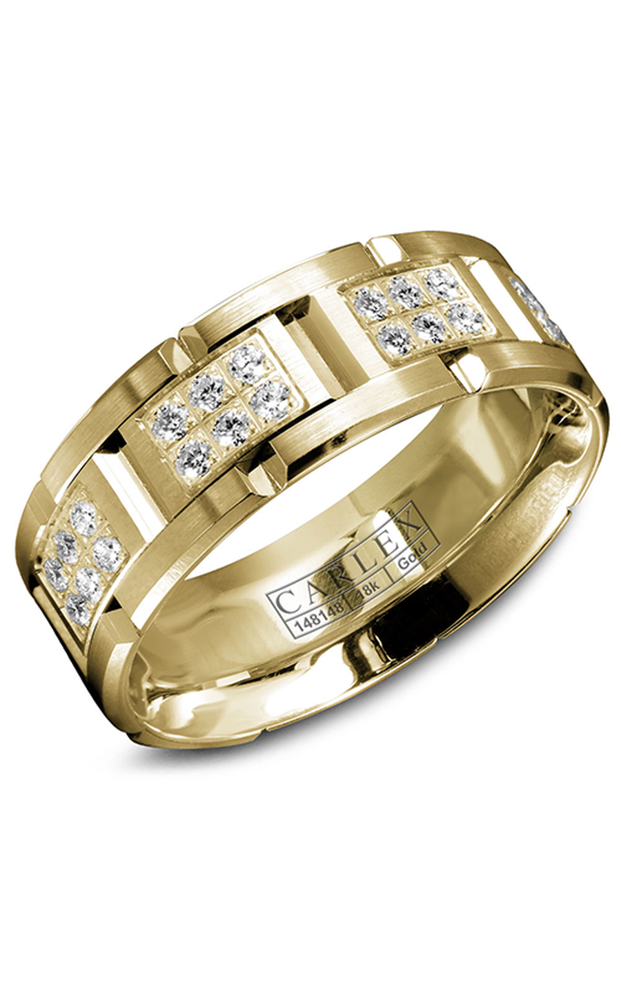 14K Yellow Gold Gents Round Wedding Band