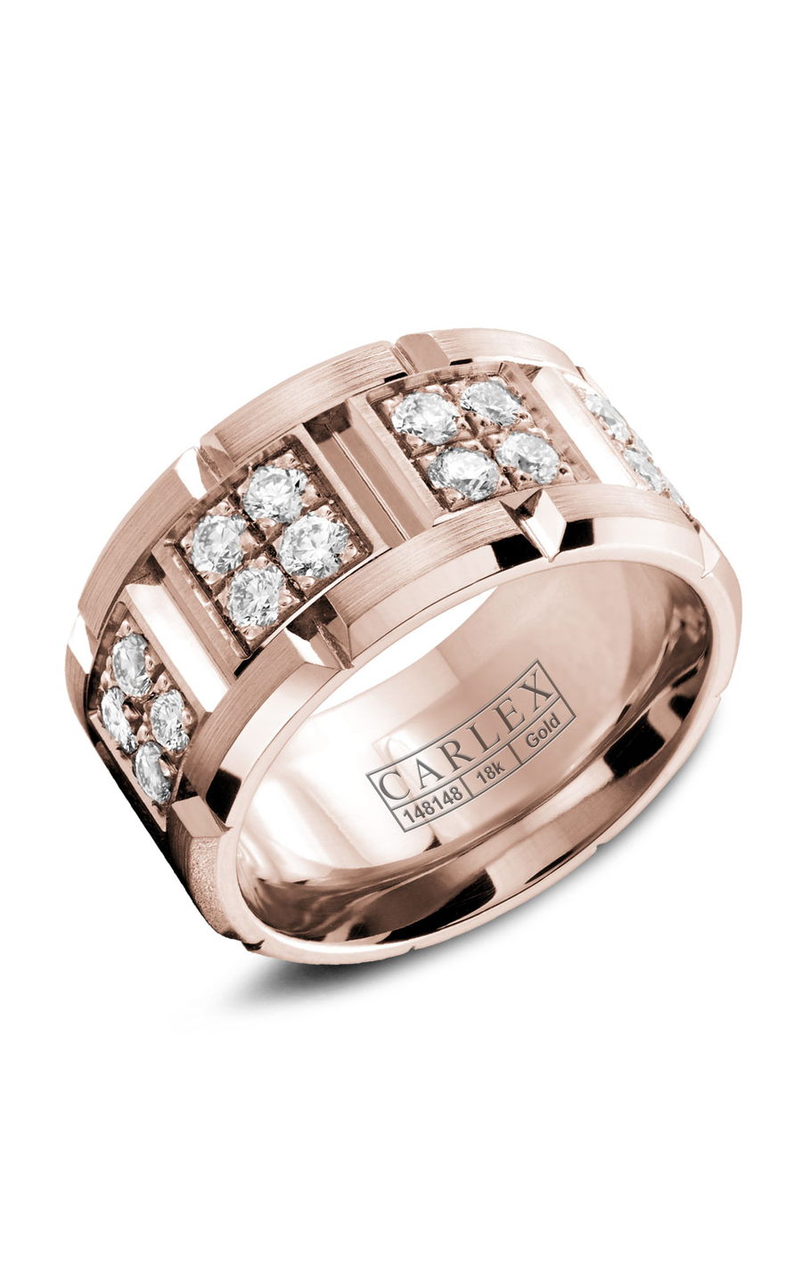 14K Rose Gold Gents Round Wedding Band